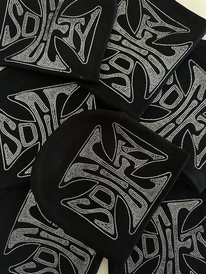 Black society logo beanie