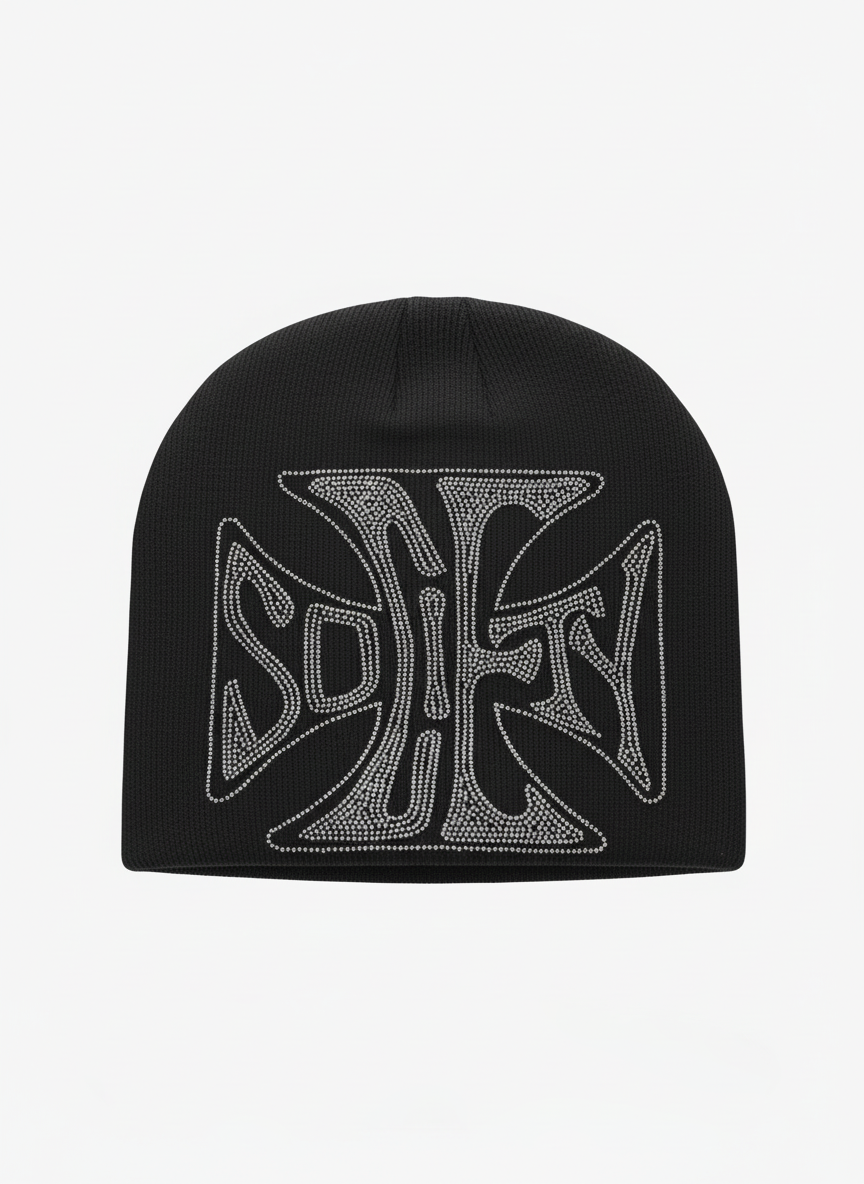 Black society logo beanie