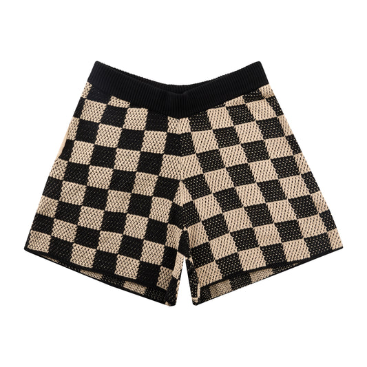 Checkered Crotchet Shorts